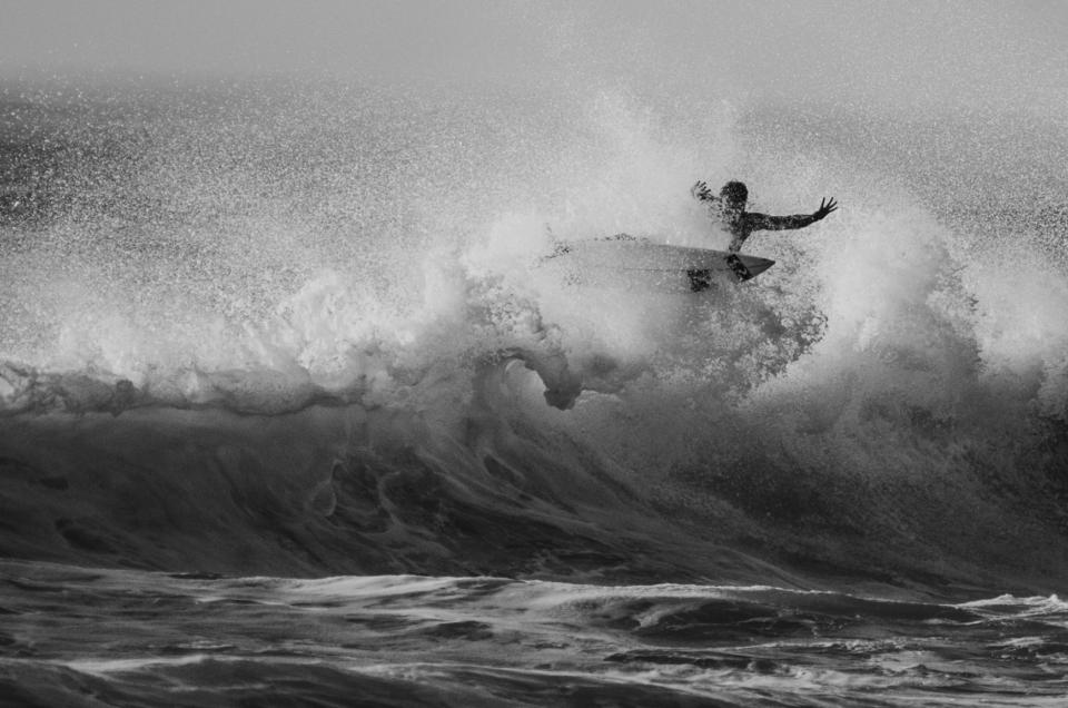 Black and White Surf Action