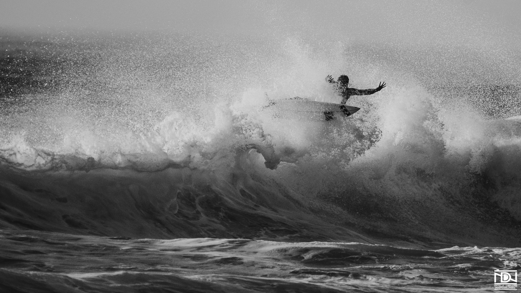 Black and White Surf Action